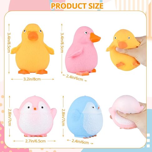 Squishy Fidget Toys Stress Balls,Tedmax 4PCS Cute Penguin & Duck Squeeze Toys,Taba Squishy Packs Perfect for Kids Sensory Play,Anxiety & Stress Relief for Adults Teens Party Favors,Classroom Prizes in Saudi Arabia
