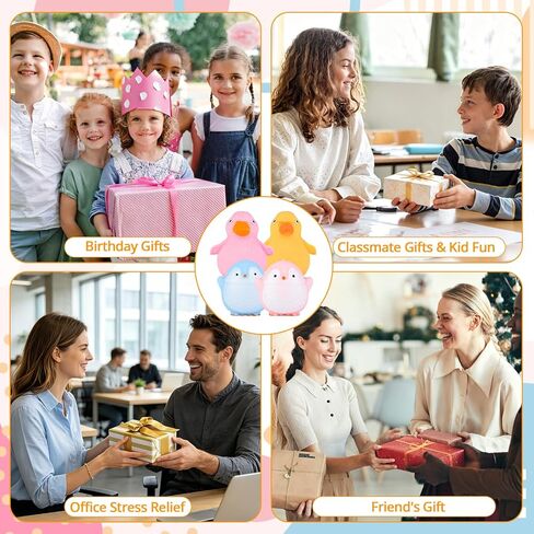 Squishy Fidget Toys Stress Balls,Tedmax 4PCS Cute Penguin & Duck Squeeze Toys,Taba Squishy Packs Perfect for Kids Sensory Play,Anxiety & Stress Relief for Adults Teens Party Favors,Classroom Prizes in Saudi Arabia