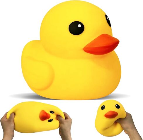 Duck Squishy Squeeze Toy, Cute Yellow Duck Giant Squishy Toys, Soft Rubber Stress Relief Toy for Kids & Adults, Dough Stress Ball Sensory Fidget Toys for Party Favors Goodie Bag Fillers Birthday Gifts in Saudi Arabia