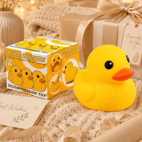 Duck Squishy Squeeze Toy, Cute Yellow Duck Giant Squishy Toys, Soft Rubber Stress Relief Toy for Kids & Adults, Dough Stress Ball Sensory Fidget Toys for Party Favors Goodie Bag Fillers Birthday Gifts in Saudi Arabia
