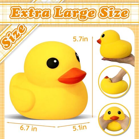 Duck Squishy Squeeze Toy, Cute Yellow Duck Giant Squishy Toys, Soft Rubber Stress Relief Toy for Kids & Adults, Dough Stress Ball Sensory Fidget Toys for Party Favors Goodie Bag Fillers Birthday Gifts in Saudi Arabia