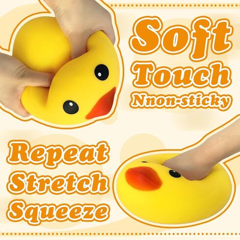 Duck Squishy Squeeze Toy, Cute Yellow Duck Giant Squishy Toys, Soft Rubber Stress Relief Toy for Kids & Adults, Dough Stress Ball Sensory Fidget Toys for Party Favors Goodie Bag Fillers Birthday Gifts in Saudi Arabia