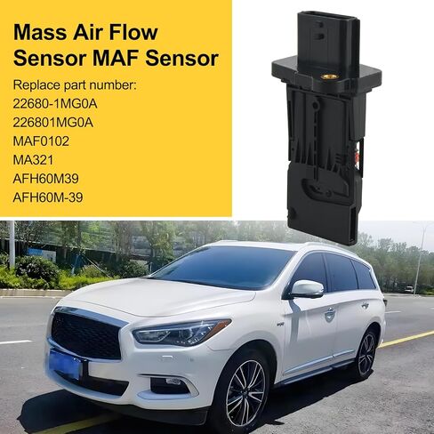 Mass Air Flow Sensor MAF0102 MAF Fit for Infiniti Q50/Q70/QX60/M35h, Nissan Altima Sentra Pathfinder Murano, Replaces AFH60M-39 22680-1MG0A in Kuwait