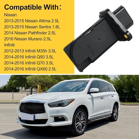 Mass Air Flow Sensor MAF0102 MAF Fit for Infiniti Q50/Q70/QX60/M35h, Nissan Altima Sentra Pathfinder Murano, Replaces AFH60M-39 22680-1MG0A in Kuwait