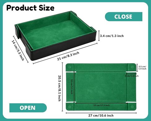 Magnetic Dice Tray for DND Dice Folding Dice Rolling Tray PU Leather Dice Holder for Tabletop RPG Board Games in Saudi Arabia