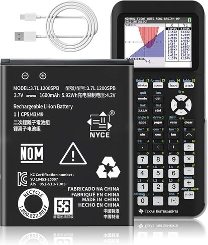 TI-84 Plus CE Replacement Battery,[𝟮𝟬𝟮𝟰 𝗡𝗲𝘄 𝗨𝗽𝗴𝗿𝗮𝗱𝗲𝗱] 1600mAh Fits Texas Instruments TI-84 CE P/N:P11P35-11-N01/3.7L12005SPA 3.7V High Capacity Battery in Saudi Arabia