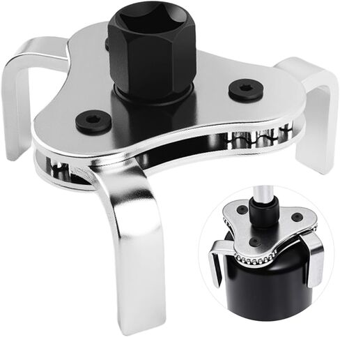 Bi-Adjustable Oil Filter Wrenches,3 Jaw Oil Filter Removal Tool for 2-1/2 to 4.5 Inch Diameter Filters,High Hardness Oils Filters Tool for Use with 1/2 & 3/8 Inch Wrenches in Kuwait