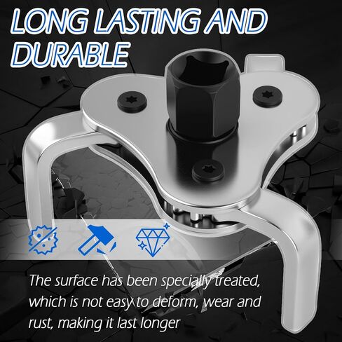 Bi-Adjustable Oil Filter Wrenches,3 Jaw Oil Filter Removal Tool for 2-1/2 to 4.5 Inch Diameter Filters,High Hardness Oils Filters Tool for Use with 1/2 & 3/8 Inch Wrenches in Kuwait
