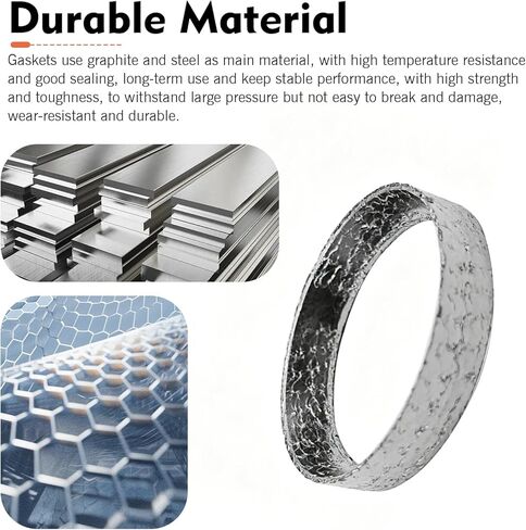2 PCS Exhaust Gasket, Cone Muffler Gaskets, High-Temperature Resistant Sealing Exhaust Manifold Gaskets, Universal Motorcycle Accessories (Silver) in Saudi Arabia