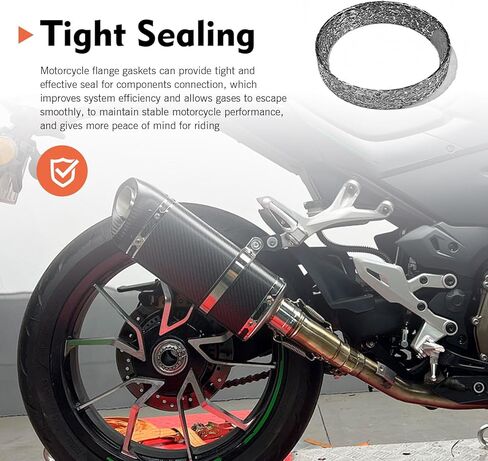 2 PCS Exhaust Gasket, Cone Muffler Gaskets, High-Temperature Resistant Sealing Exhaust Manifold Gaskets, Universal Motorcycle Accessories (Silver) in Saudi Arabia