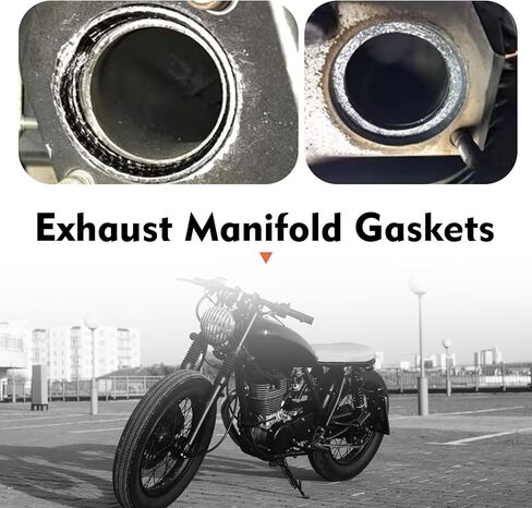 2 PCS Exhaust Gasket, Cone Muffler Gaskets, High-Temperature Resistant Sealing Exhaust Manifold Gaskets, Universal Motorcycle Accessories (Silver) in Saudi Arabia