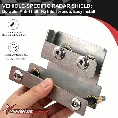 RYANSTAR RACING Front Radar Sensor Anti-Theft Shield Compatible with 2023–2026 Honda Accord CR-V Pilot Stainless Steel Radar Guard Cover Protection in Kuwait