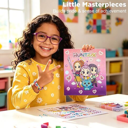 ZEHYRNE Diamond Art Compatible with KP0P Demon Movie Hunter Fans, Art and Crafts Kits for Girls Age 8-12 6-8, DIY Gem Art 丨Birthday Children's Day Gift, Bedroom Decor. with Wooden Stand in Saudi Arabia