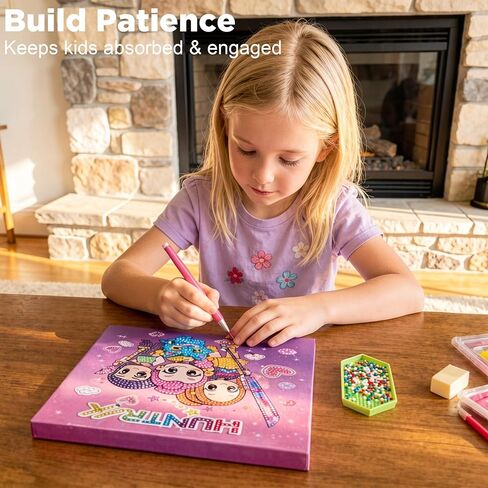 ZEHYRNE Diamond Art Compatible with KP0P Demon Movie Hunter Fans, Art and Crafts Kits for Girls Age 8-12 6-8, DIY Gem Art 丨Birthday Children's Day Gift, Bedroom Decor. with Wooden Stand in Saudi Arabia