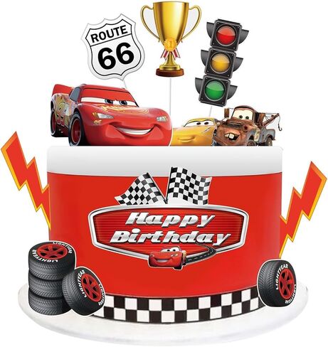 10Pcs Cars Birthday Cake Toppers, Cute Cartoon Cake Decorations, Movie Themed Cupcake Topper, Birthday Party Supplies for Boys and Girls in Saudi Arabia