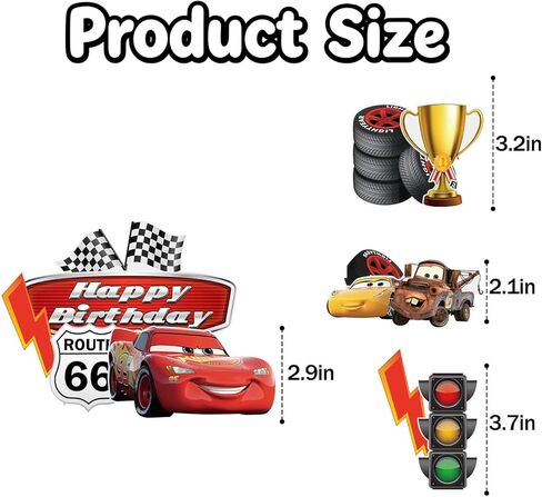 10Pcs Cars Birthday Cake Toppers, Cute Cartoon Cake Decorations, Movie Themed Cupcake Topper, Birthday Party Supplies for Boys and Girls in Saudi Arabia