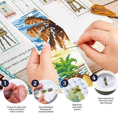 freebloss 6 مجموعة عبر غرزة المرجعية عدة 11ct diy عبر الابره مجموعات الصيف الفواكه نمط مختوم التطريز عدة مع تعليمات المرجعية صنع مجموعة للمبتدئين الكبار 8x2.4 بوصة in Kuwait