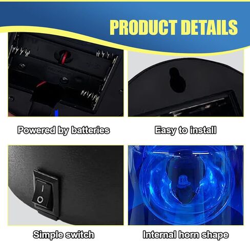 YoRise 4.31'' x 3.56'' Car Siren Strobe Light, 360 Degree Rotating Emergency LED Warning Light, DJ Disco Ball Lights, Universal Flashing Flare Police Lights for Vehicle, Home, Parties (Blue) in Kuwait
