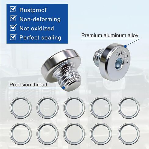 12PCS Automatic Transmission Pan Drain Plug with Gasket Compatible with Toyota 4Runner Fj Cruiser Land Cruiser Sequoia Tacoma Tundra Lexus GS GX LC LS LX RC SC 2003-On Replace 90341-10021 35178-30010 in Kuwait