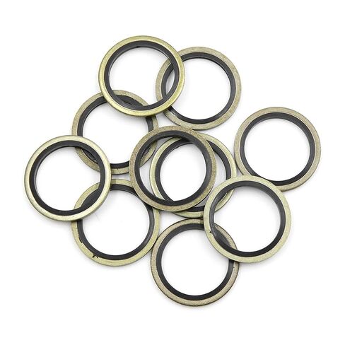 X AUTOHAUX 10pcs Engine Oil Crush Washers Drain Plug Gaskets 22mm ID. 30mm OD. Bronze Tone for Car in Kuwait