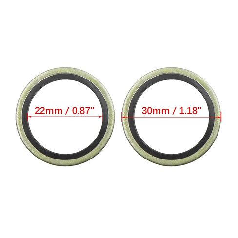 X AUTOHAUX 10pcs Engine Oil Crush Washers Drain Plug Gaskets 22mm ID. 30mm OD. Bronze Tone for Car in Kuwait