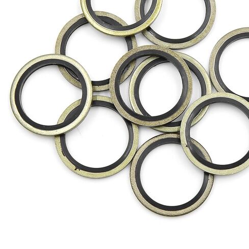 X AUTOHAUX 10pcs Engine Oil Crush Washers Drain Plug Gaskets 22mm ID. 30mm OD. Bronze Tone for Car in Kuwait