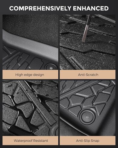 Floor Mats Cargo Liner for Jeep Wrangler JL 4 Door 2018-2025 2026 Without SUBWOOFER (Non JK or 4XE) All Weather TPE Tech Trunk Mats for Wrangler JL 2019 2020 2021 2022 2023 2024 Accessories in Saudi Arabia