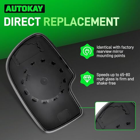 AUTOKAY Left Driver Side Mirror Glass Fits for Chevy Silverado Avalanche Suburban Tahoe, GMC Sierra Yukon, Cadillac Escalade ESV EXT 1999-2006, Exterior Rearview Side Mirror with Backing Plate in Kuwait