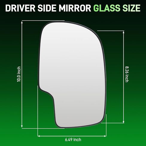 AUTOKAY Left Driver Side Mirror Glass Fits for Chevy Silverado Avalanche Suburban Tahoe, GMC Sierra Yukon, Cadillac Escalade ESV EXT 1999-2006, Exterior Rearview Side Mirror with Backing Plate in Kuwait