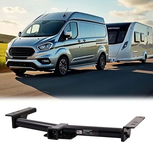 Class 3 Trailer Hitch 2-Inch Receiver Compatible with Ford Transit 150 250 350 2015–2025；E-Transit 2022–2024; | 6,000 lbs GTW / 900 lbs TW | 8,000 lbs WD Capacity | Steel, Rust-Resistant in Saudi Arabia