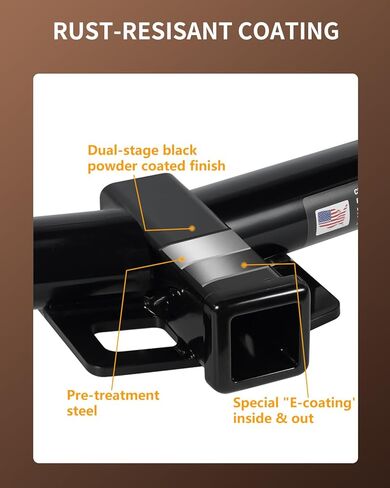 Class 3 Trailer Hitch 2-Inch Receiver Compatible with Ford Transit 150 250 350 2015–2025；E-Transit 2022–2024; | 6,000 lbs GTW / 900 lbs TW | 8,000 lbs WD Capacity | Steel, Rust-Resistant in Saudi Arabia