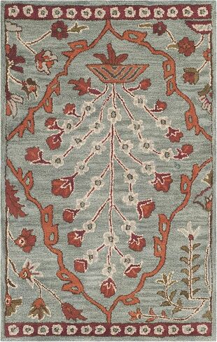 SAFAVIEH Wyndham Collection Runner Rug - 2'3" x 9', Blue & Rust, Handmade Modern Wool, Ideal for High Traffic Areas in Living Room, Bedroom (WYD206A) in Saudi Arabia