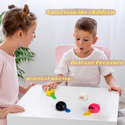 4-PCS Puking Sucking Stress Relief Balls,Vomiting Egg Squeeze Toy,Funny Slime Vomiting Toys,Novelty Fidget Toy for Easter Baskets Gifts for Kids Adults. in Saudi Arabia