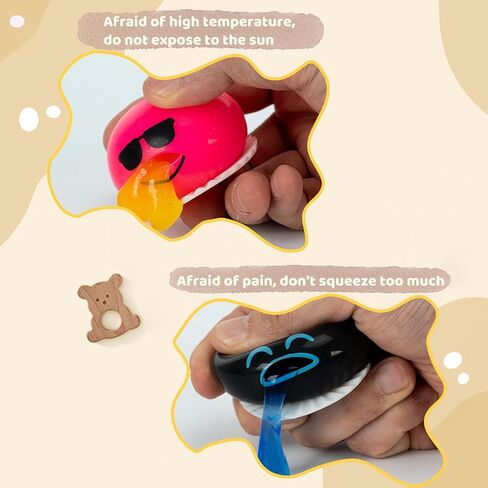 4-PCS Puking Sucking Stress Relief Balls,Vomiting Egg Squeeze Toy,Funny Slime Vomiting Toys,Novelty Fidget Toy for Easter Baskets Gifts for Kids Adults. in Saudi Arabia