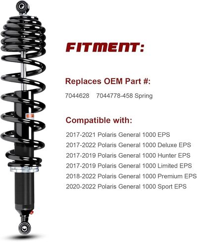 Monotube Rear Shocks, Shock Absorber, Struts for Polaris General 1000 EPS,1000 Deluxe, 1000 Hunter EPS, 1000 Limited, 1000 Premium; OEM#: 7044628, 7044778-458; Amortiguadores para Polaris General in Saudi Arabia