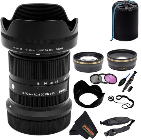 Sigma 18-50mm f/2.8 DC DN Contemporary Lens for Canon RF Mount with Pixel Advanced Accessory and Travel Bundle | 3-Year Extended Warranty | 18-50mm Canon Lens in Saudi Arabia