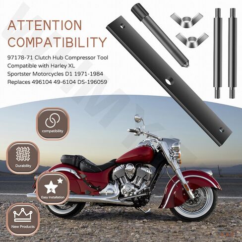 أداة ضاغط محور القابض 97178-71 متوافقة مع دراجات نارية Harley XL Sportster D1 1971-1984، تحل محل 496104 49-6104 DS-196059 in Kuwait