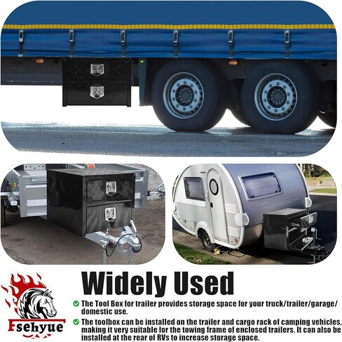 Underbody Truck Tool Box 36"x 18"x 20" Heavy Duty Double-Layer Aluminum Truck Bed Toolbox with Drawer and Lower Door Tools Storage Organizer with Lock and Keys Suitable for Truck Bed Pickup RV Trailer in Kuwait