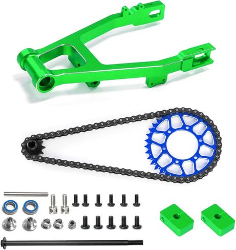 Gralara 1/4 Motocross Motocross Rear Chain Assembly Steel Rear Support Arm Set Easy to Install RC Bike Chain Kit for Repair, Yellow in Saudi Arabia