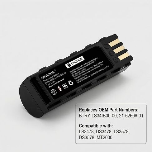 بطارية بديلة للرمز LS3478 DS3478 LS3578 DS3578 XS3478، متوافقة مع هانيويل 8800، تناسب الجزء رقم 21-62606-01 BTRY-LS34IAB00-00 3.7 فولت ليثيوم أيون 2600 مللي أمبير/9.62 وات في الساعة in Saudi Arabia