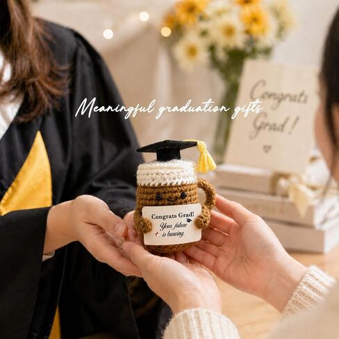 Graduation Gifts for Women Her Him, Graduation Decorations Coffee Lover Gift for High School College Graduates, End of Year Students Gifts Your Future Is Brewing Positive Crochet Coffee Home Decor in Saudi Arabia