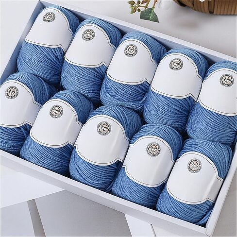 Wool Blend Yarn for Sweaters & Scarves - Anti-Pilling Medium Weight (Blue) in Kuwait