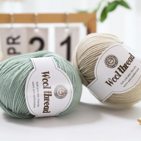 Wool Blend Yarn for Sweaters & Scarves - Anti-Pilling Medium Weight (Blue) in Kuwait