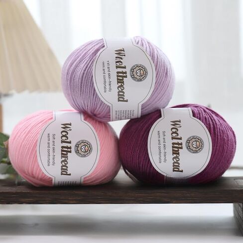 Wool Blend Yarn for Sweaters & Scarves - Anti-Pilling Medium Weight (Blue) in Kuwait