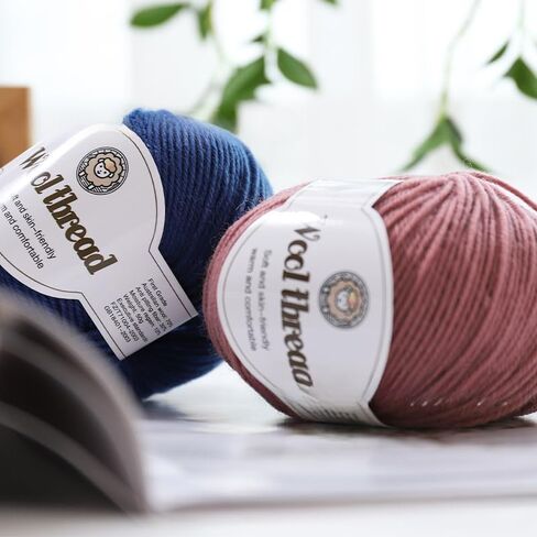 Wool Blend Yarn for Sweaters & Scarves - Anti-Pilling Medium Weight (Blue) in Kuwait