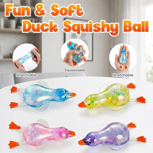 Cute Duck Squishy Sugar Stress Ball,Soft Duck Stress Relief Slow Rise Relaxing Sensory Fidget Toy for Anxiety Relief, Suitable for Adult use in Offices and Homes(Purple) in Kuwait