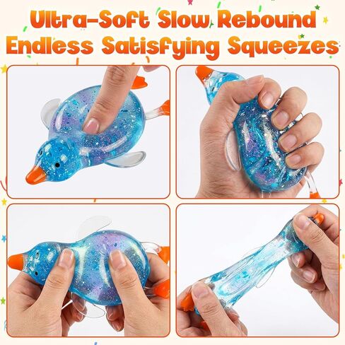 Cute Duck Squishy Sugar Stress Ball,Soft Duck Stress Relief Slow Rise Relaxing Sensory Fidget Toy for Anxiety Relief, Suitable for Adult use in Offices and Homes(Purple) in Kuwait