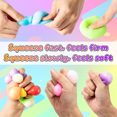 24 Pack Squishy Fidget Toys Bulk, Soft Stress Cube Ice Cube Fidget, Fidget Cubes Stress Balls, Slow Rising Squishy Stress Relief Toys for Kids Adults, Classroom Fidgets, Party Favors, Squishies in Saudi Arabia