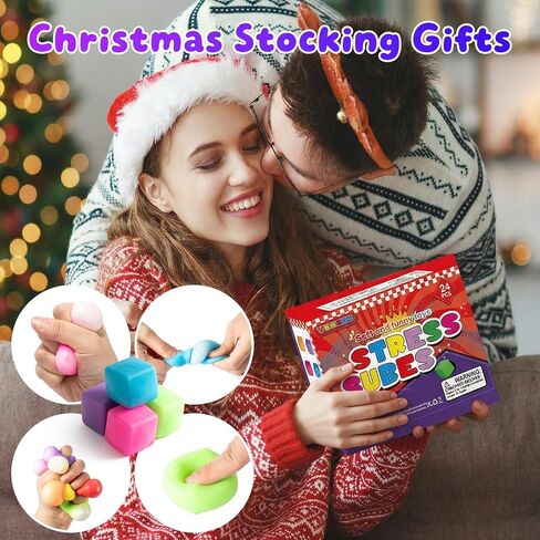 24 Pack Squishy Fidget Toys Bulk, Soft Stress Cube Ice Cube Fidget, Fidget Cubes Stress Balls, Slow Rising Squishy Stress Relief Toys for Kids Adults, Classroom Fidgets, Party Favors, Squishies in Saudi Arabia