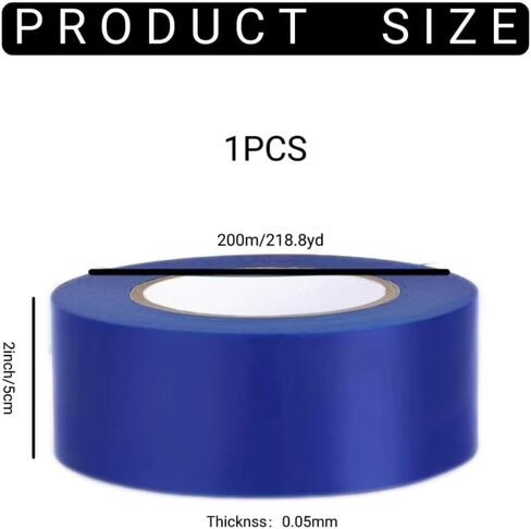 1 roll of durable PE blue adhesive film for wheel hub protection, easy to install with strong adhesion to prevent wear and enhance the protection of vehicle wheels (1.97 inches wide * 656.2 feet long) in Saudi Arabia
